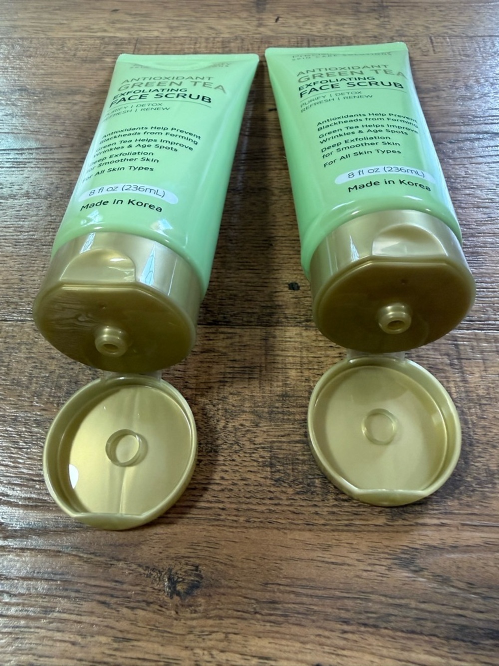 PRECISION BEUTY Green Tea Exfoliating Face Scrub - Light Green 8 fl oz 2 pack.